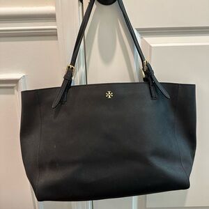 Tory Burch Black Leather Tote Bag